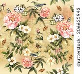 Vintage Watercolor Pattern With ...