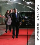 Small photo of Vilnius, Lithuania - NOV. 28: Andrus Ansip Prime Minister of Estonia is walking on the red carpet at a during Eastern Partnership Summit in Vilnius. November 28, 2013 in Vilnius, Lithuania.