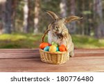 Easter Cute Bunny Sitting With...