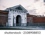 Small photo of Saint-Petersburg, Russia, 02 September 2020: John's Gate - the gate in the John's Ravelin of the Peter and Paul Fortress. Built in 1740.
