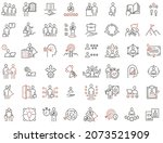 vector set of linear icons... | Shutterstock .eps vector #2073521909