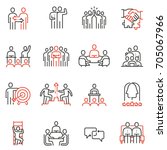 vector set of 16 linear quality ... | Shutterstock .eps vector #705067966