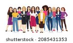 multiethnic multicultural group ... | Shutterstock .eps vector #2085431353