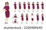 elegant mature business woman... | Shutterstock .eps vector #2100489640