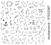 vector hand drawn arrows set | Shutterstock .eps vector #97025387