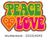 Peace And Love Retro Style Text ...