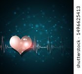 heart pulsating rhythm graph... | Shutterstock . vector #1496625413