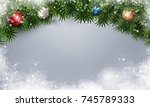 winter holiday snow banner for... | Shutterstock . vector #745789333
