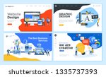 set of flat design web page... | Shutterstock .eps vector #1335737393
