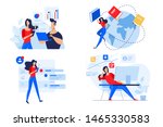 flat design concepts of staff... | Shutterstock .eps vector #1465330583