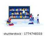 library  book store and e book. ... | Shutterstock .eps vector #1774748333