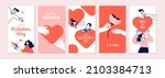 set of valentines day cards.... | Shutterstock .eps vector #2103384713