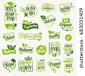 organic food  farm fresh and... | Shutterstock .eps vector #683031409