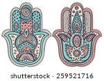 Vector Indian Hand Drawn Hamsa...