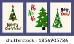 set of christmas greeting cards.... | Shutterstock .eps vector #1856905786