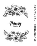 frame with hand drawn pansy... | Shutterstock .eps vector #414717169