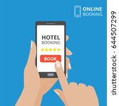 design concept of hotel booking ... | Shutterstock .eps vector #644507299