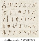 music notes and signs hand... | Shutterstock .eps vector #192730979