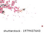 two birds on blossoming sakura... | Shutterstock .eps vector #1979437643