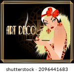 Art Deco Style Flapper Girl...