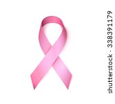 realistic pink ribbon with... | Shutterstock .eps vector #338391179