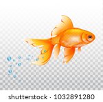 Floating Goldfish Underwater....