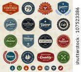 set of retro vintage badges and ... | Shutterstock .eps vector #107523386