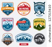 set of ski patrol mountain... | Shutterstock .eps vector #127315610
