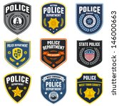 set of police law enforcement... | Shutterstock . vector #146000663