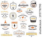 set of retro vintage badges and ... | Shutterstock . vector #195778790