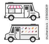 ice cream truck illustration... | Shutterstock .eps vector #255830839