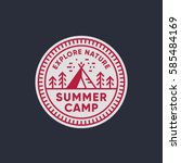 retro summer camp badge graphic ... | Shutterstock .eps vector #585484169