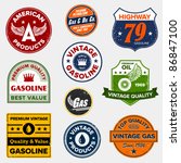 set of vintage retro gasoline... | Shutterstock .eps vector #86847100