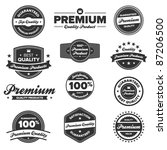 set of 12 retro premium quality ... | Shutterstock .eps vector #87206500