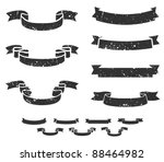set of distressed grunge scroll ... | Shutterstock .eps vector #88464982