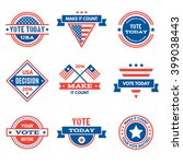 american election badges and... | Shutterstock .eps vector #399038443