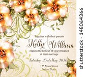 wedding card or invitation with ... | Shutterstock .eps vector #148064366
