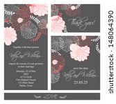 wedding invitation  thank you... | Shutterstock .eps vector #148064390