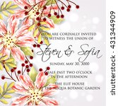 wedding card or invitation with ... | Shutterstock .eps vector #431344909