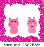 Set of kissing pig made from...