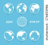 vecrot globe icon set. modern... | Shutterstock .eps vector #176853986
