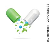 realistic detailed 3d pill with ... | Shutterstock .eps vector #2040468176