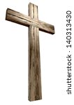 A Wooden Cross On An Isolated...