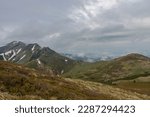 Maly Krivan,  mountain in Mala Fatra, Slovakia, view from mountain Pekelnik, in spring cloudy day