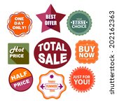 retro summer sale labels for... | Shutterstock .eps vector #202162363