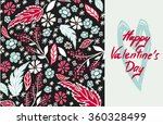 valentine card with floral... | Shutterstock . vector #360328499