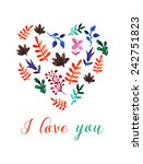 heart from flowers watercolor ... | Shutterstock .eps vector #242751823