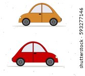 two cartoon cars | Shutterstock .eps vector #593277146