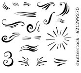 set of hand drawn calligraphic... | Shutterstock .eps vector #621299270
