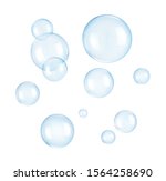 Soap bubbles on a white...